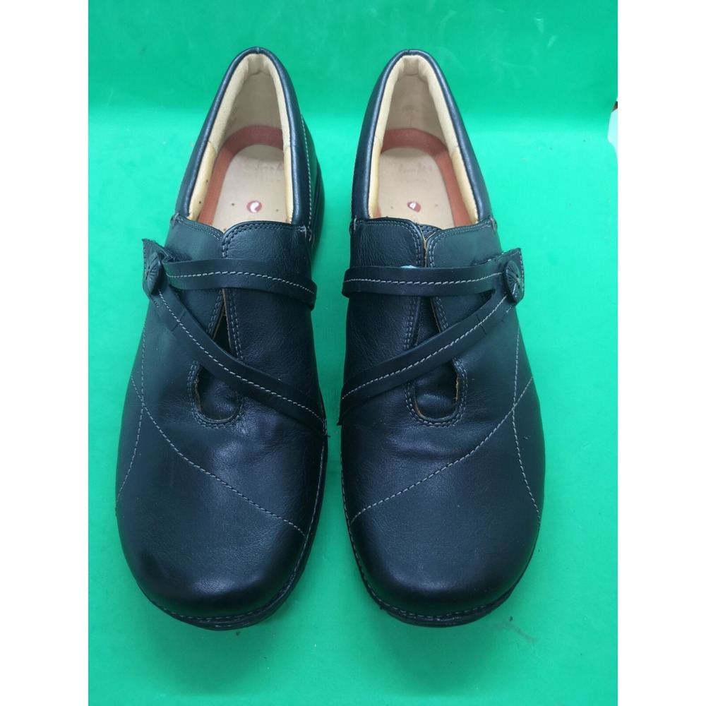 CLARK'S STRUTURED WOMEN'S BLACK COMFORT WORK SHOES SIZE US 10M